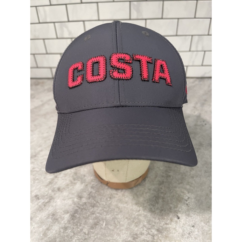 Costa Baseball Hat Mens Gray Red Logo Beach Dad Sports